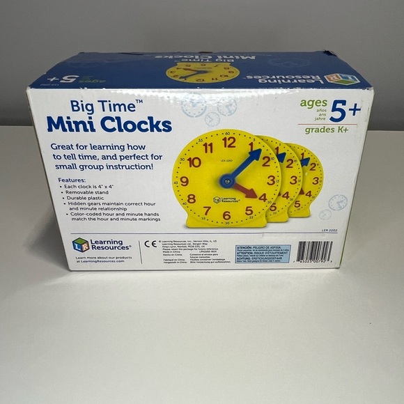 NEW Learning Resources Big Time Mini Clocks 6 pack - sealed box - Picture 2 of 8